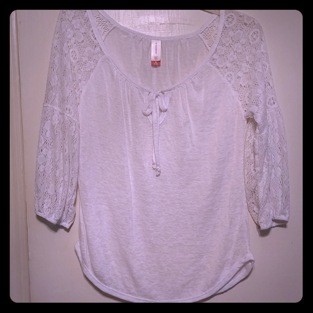 White lace shirt